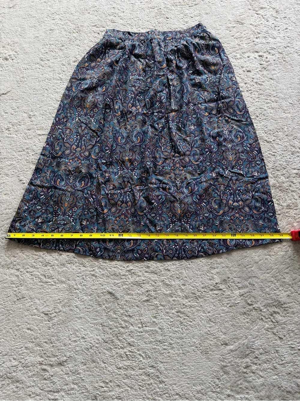 Vintage Wyndham Collection Petite Paisley Midi Skirt Size 10P — Excellent Condit
